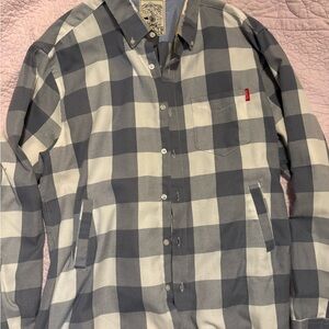 RSVLTS Gray and White Checkered Men's Shirt